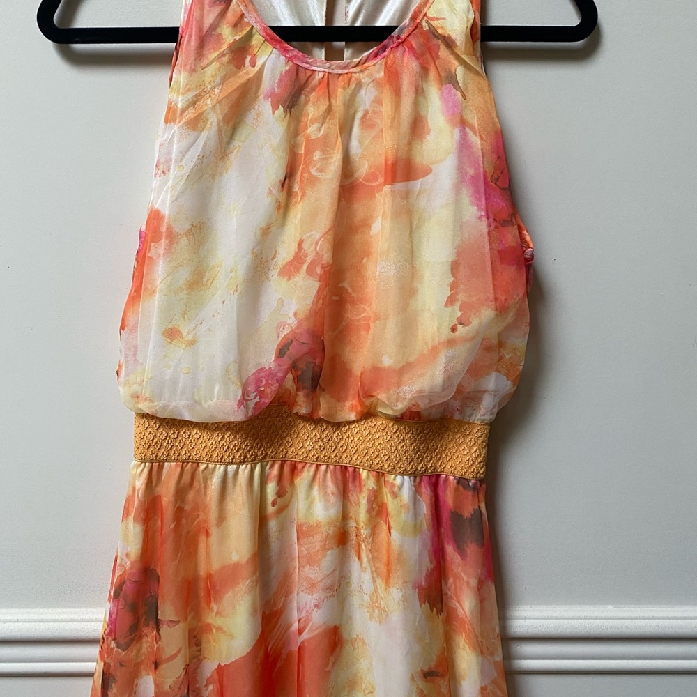 Chiffon Mesh Ombre Dress